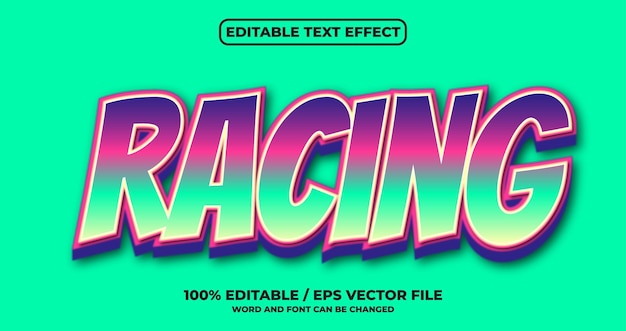 Vector teksteffectstijl race