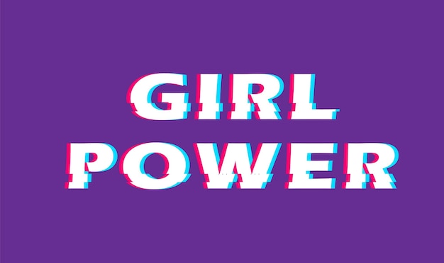 Tekstillustratie voor t-shirt of sticker girl power