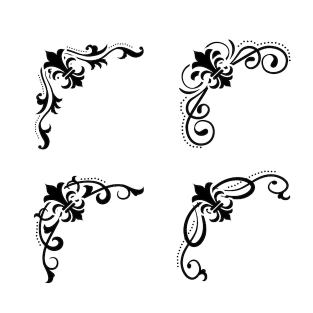 Tekstscheider Barokke decoratie scheider boek typografie ornament ontwerp elementen vintage scheidende vormen grens illustratie
