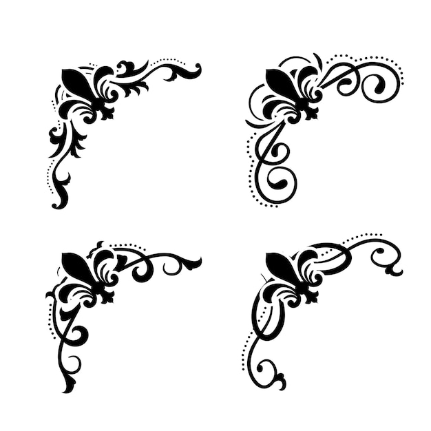 Tekstscheider Barokke decoratie scheider boek typografie ornament ontwerp elementen vintage scheidende vormen grens illustratie