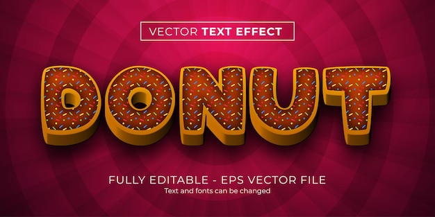 Vector tekststijleffect donut