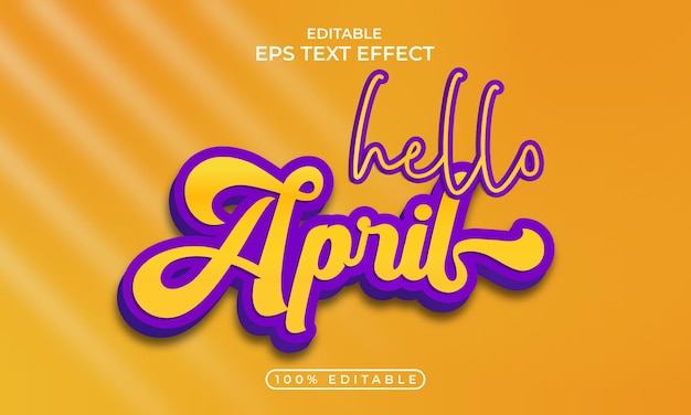 Tekststijleffect met Hallo april-vieringssjabloon