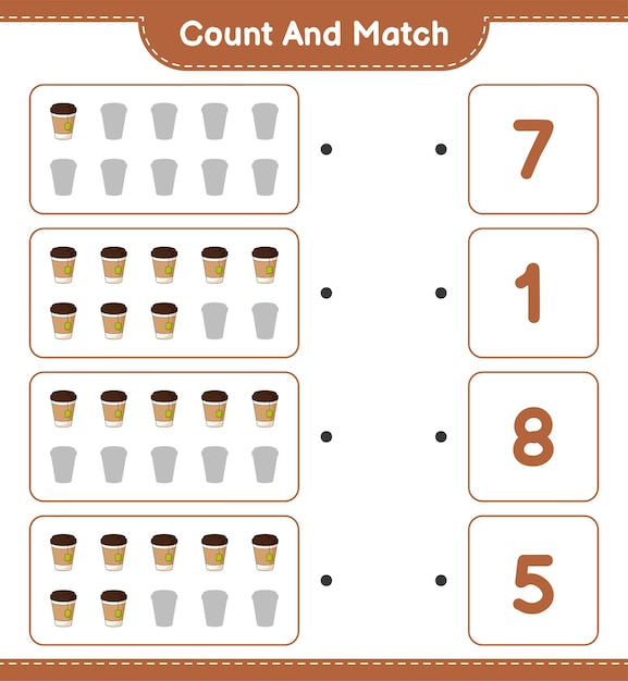 Tel en match tel het aantal Tea Cups en match met de juiste nummers