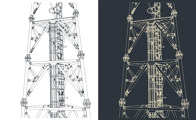 Vettore torre di telecomunicazioni da vicino