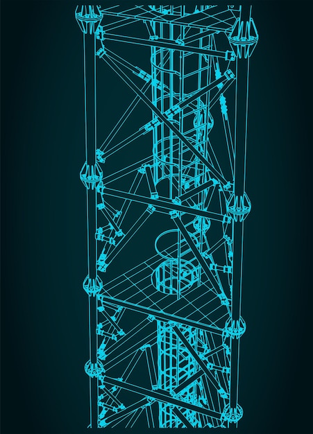 Vector telecommunication tower closeup