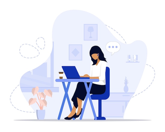Telecommuting concept illustration
