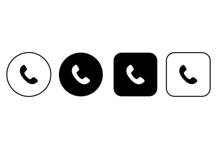 Vector telefoon oproepbord set knoppen contact iconen collectie
