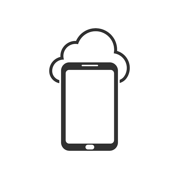 Telefoon wolk pictogram geïsoleerd op witte achtergrond Vector illustratie