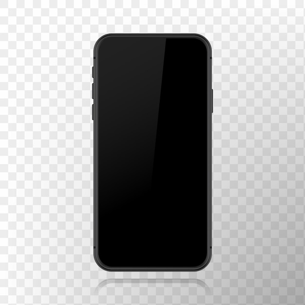 Telefoonframe met transparante achtergrond Vector mobiel apparaatconcept Telefoonmodel voor visuele demonstratie van de gebruikersinterface van de toepassing op een witte achtergrond