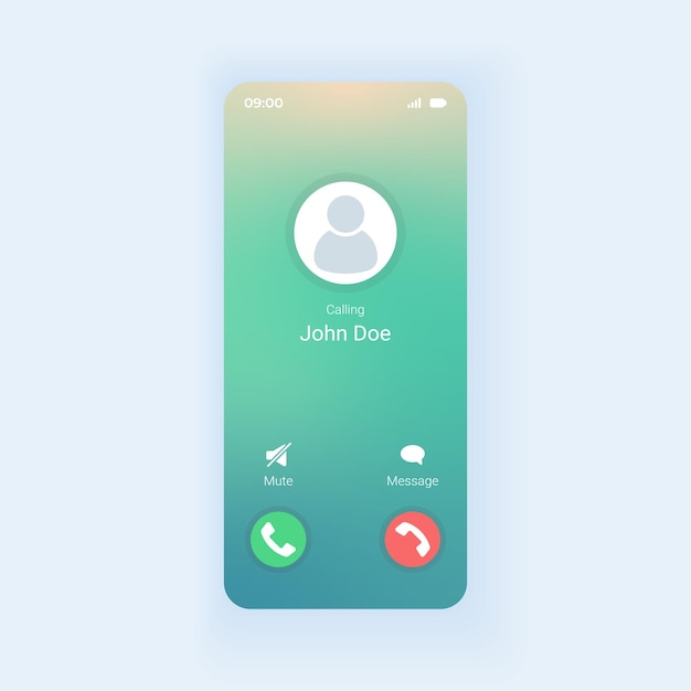 Telefoongesprek ontvangen smartphone-interfacesjabloon