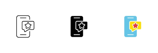 Telefoonpictogram met een ster Favoriete contacten telefoonboek houdt van Vector set pictogrammen in zwarte en kleurrijke lijnstijlen geïsoleerd op een witte achtergrond