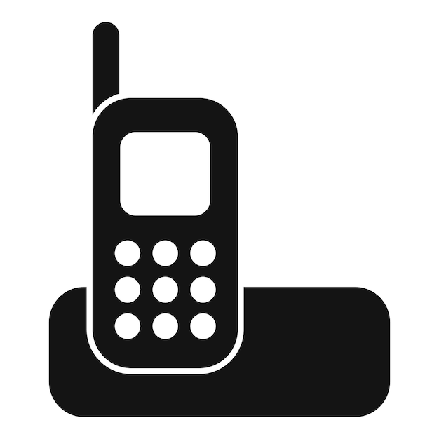 Telefoonstandaard pictogram eenvoudige vector Bel contactpagina mail