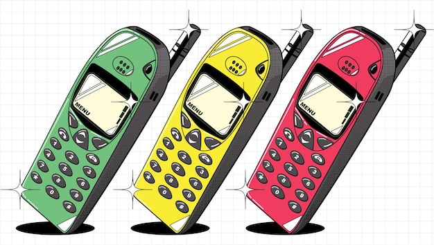 Vector telefoonvectoren uit de jaren 90