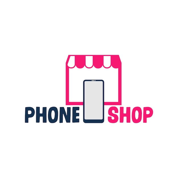 Telefoonwinkel logo-ontwerptechnologie en winkelontwerpidee