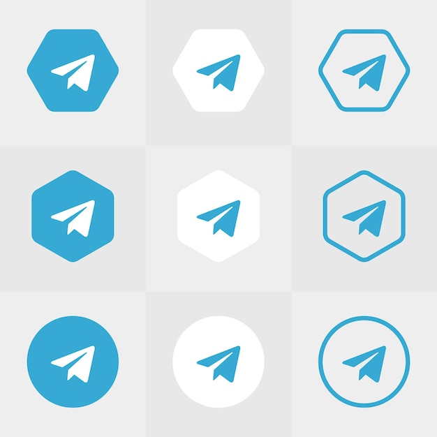 Vettore logo dei social media di telegram chat messenger