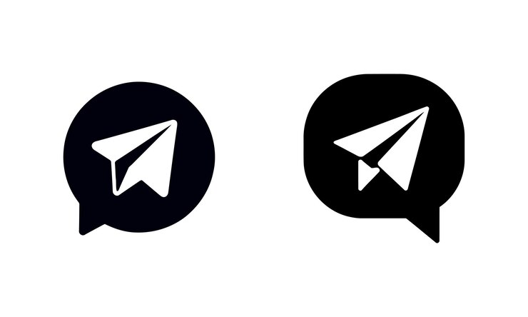Vector telegram icon setsilhouette and flat style vector icons