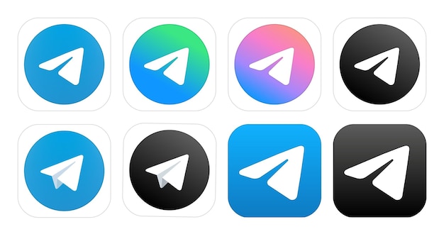 Telegram icon Social media messenger app gradient logos default classic aqua sunset Black and blue