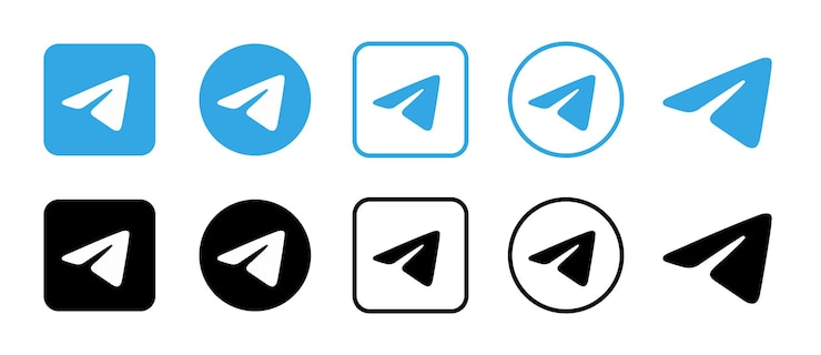 Vector telegram logo variations