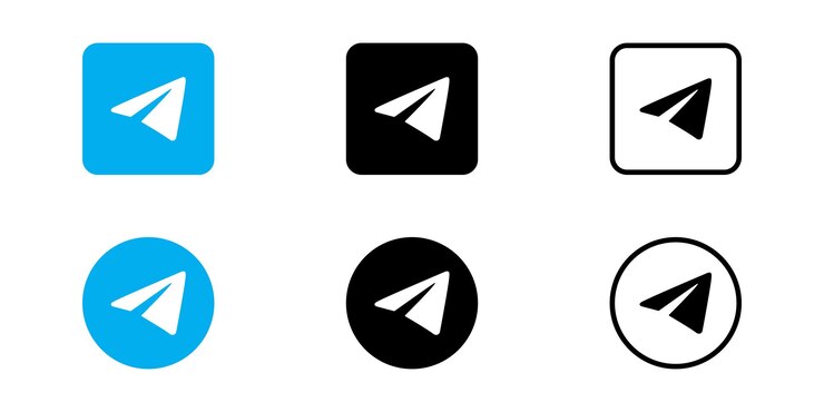 Vector telegram messenger logo isolated on transparent background icon set collection social network vector icon set editorial vector illustration