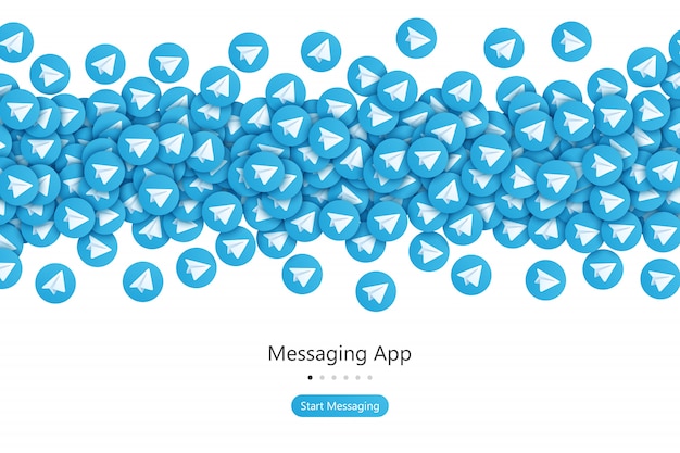 Telegram start screen concept vector background