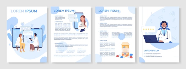 Telemedicine flat vector brochure template