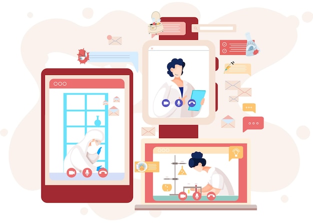 telemedicine and online doctor consultation healthcare and medical worker on smartphone display