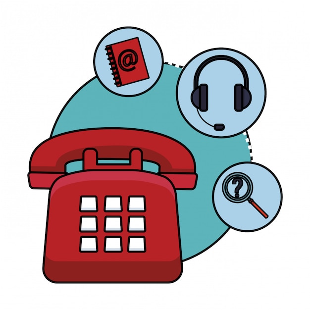 Vector telephone assistance icon