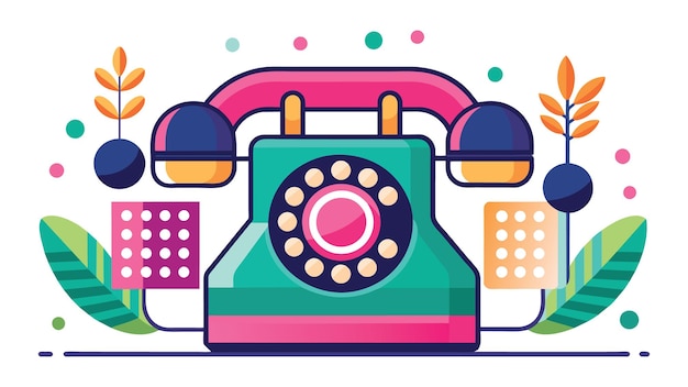 Telephone flat illustration on white background