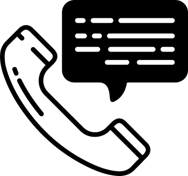 Telephone glyph and line vector illustration