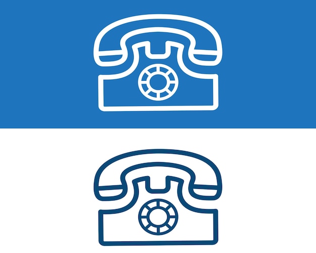 Telephone icon vector logo flat style illustration