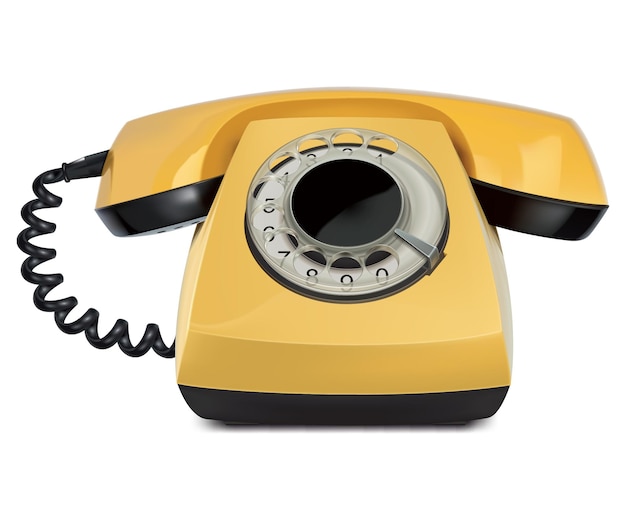 Telephone yellow vintage isolated. 