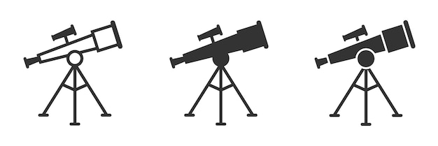 Telescoop pictogrammenset vectorillustratie
