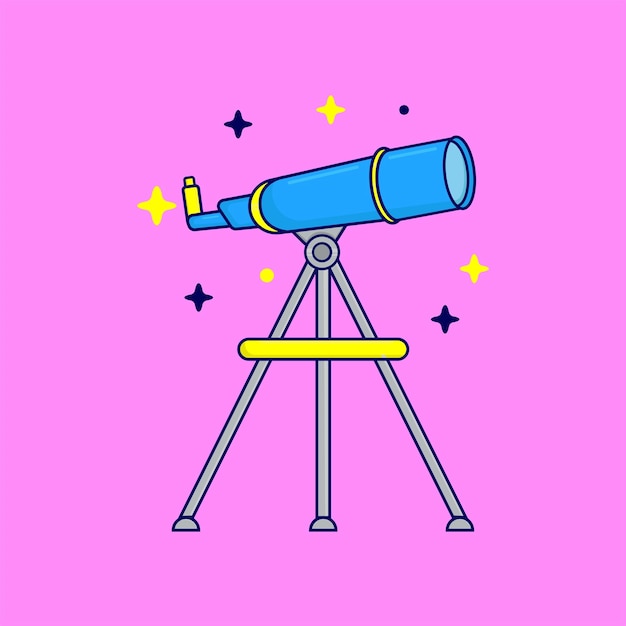 Vector telescope illustration cute