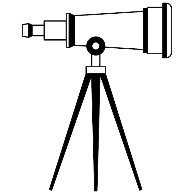 Telescope line icon isolated on white vector illustration