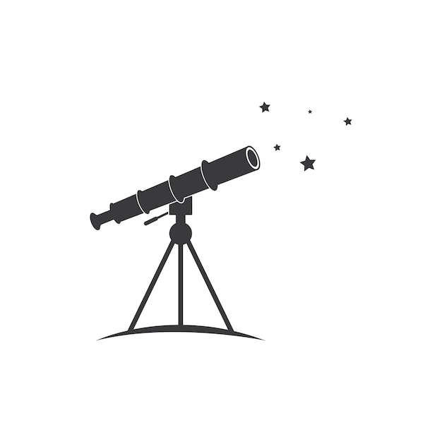 望遠鏡のロゴ アイコン ベクトル フラットなデザイン テンプレート
