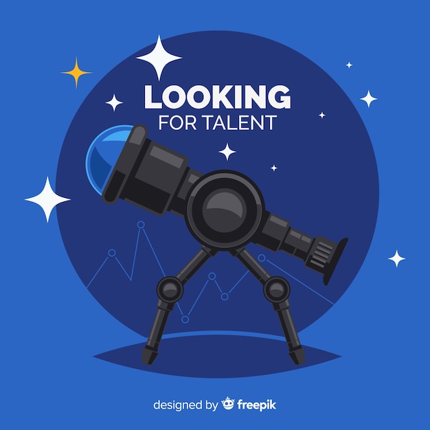 Vector telescope looking talent background