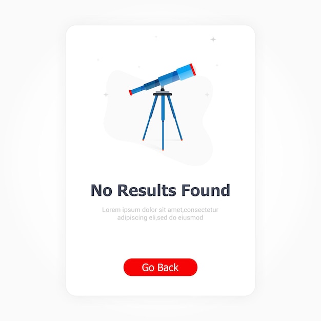 Telescope no results found concept