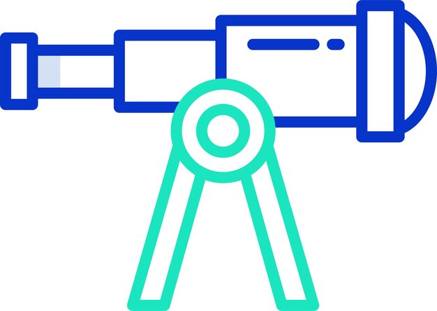 望遠鏡の概要のカラーベクトルイラスト