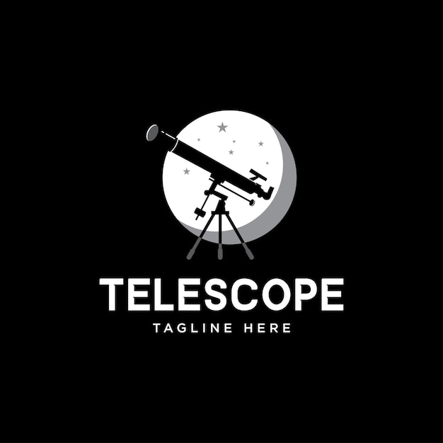 Telescope and star logo vector