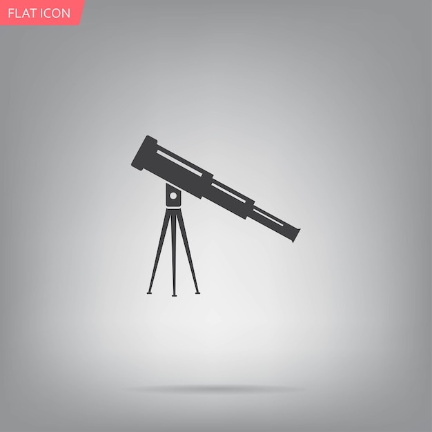 Vector telescope symbol vector illustration on a gray background eps 10