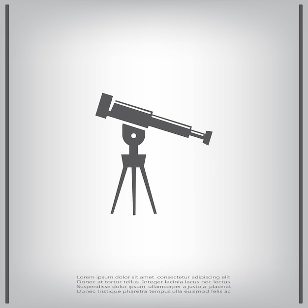 Vector telescope symbol vector illustration on a gray background eps 10