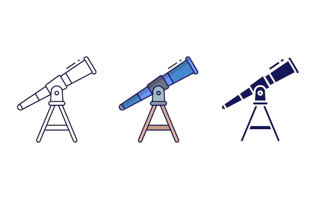 Vettore icona vettore telescopio