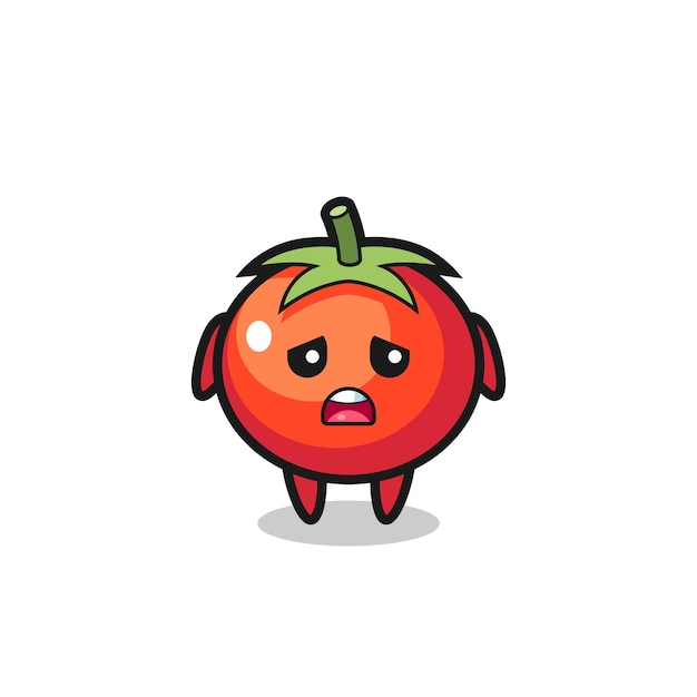 Teleurgestelde uitdrukking van de tomatencartoon