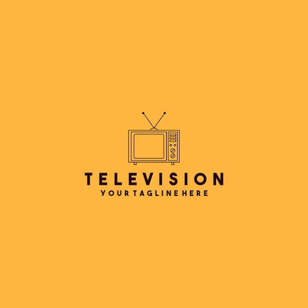 Televisie logo-ontwerp met minimalistische stijl