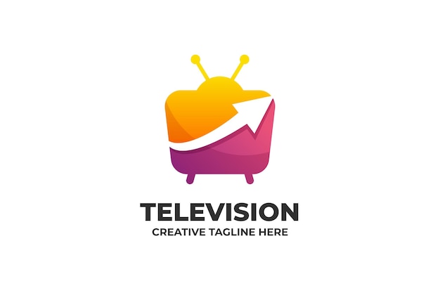 Logo colorato sfumato della televisione