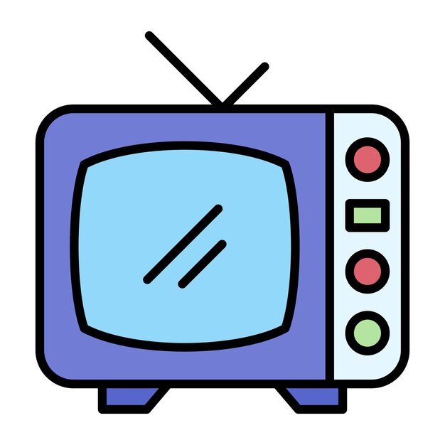 Television Flat Illustration