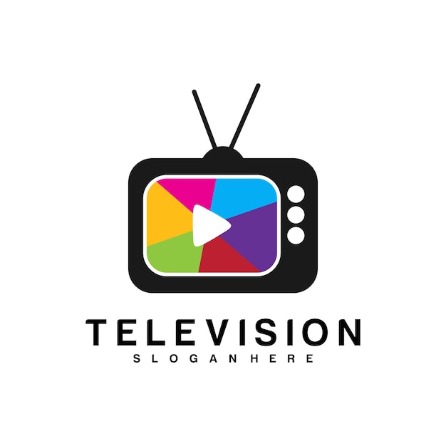 Television logo vector design template