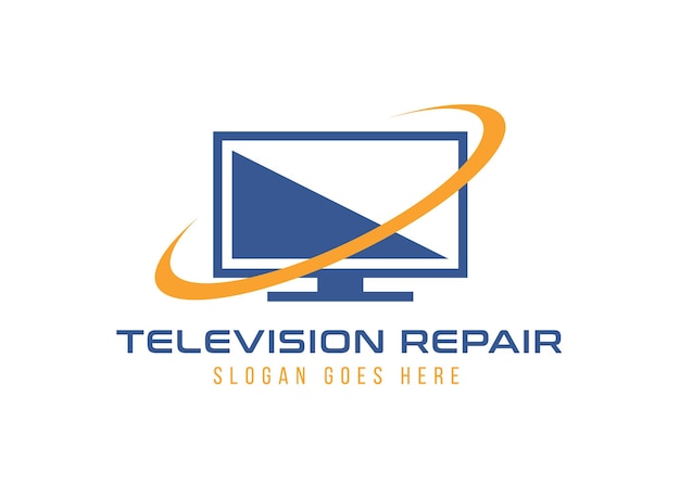 Television Repair Logo Template