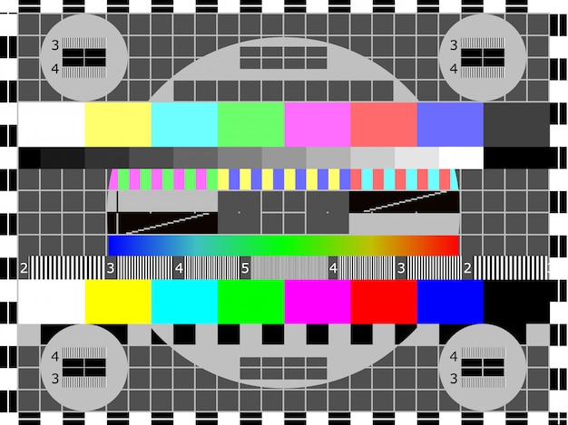 Vector television test card or pattern