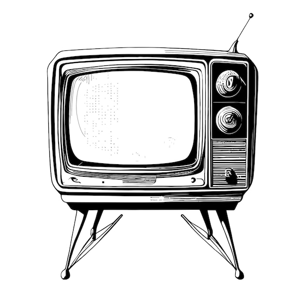 화면에 tv라는 단어가 표시된 텔레비전.